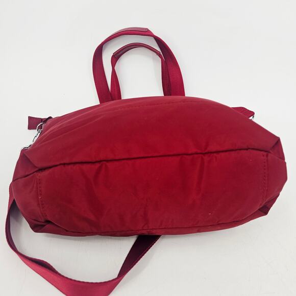 Hedgren Aura Glaze Red Water Resistant Tote Handbag Nylon Crossbody - Picture 6 of 16